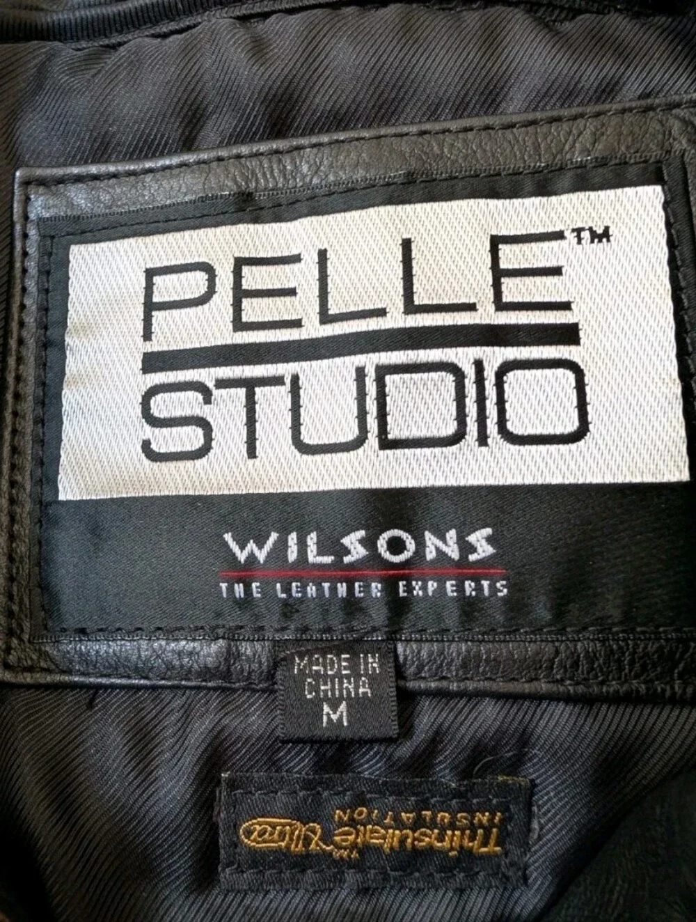 Vintage 90s Y2K Wilsons Pelle Studio Black Leather Jacket Sz M Matrix Minimalist